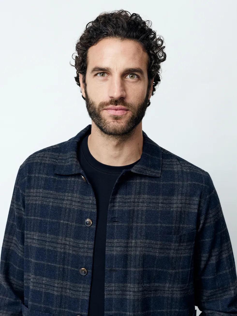 LORENZO - Langarm Herren Overshirt, gewebt